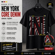 Tişört Kodu New York Core Denim Baskılı Regular Fit Erkek Tişört – Urban Racing Style