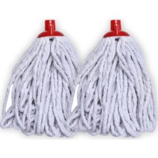 PremiumPort Yumuşak Püsküllü Örgü Mop Başlığı 250 gr 2'li Set, Temizlik Için Uygun