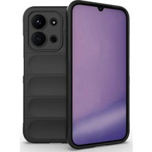 Daisy Home - 15C 4g ile Uyumlu Kılıf Kamera Korumalı Kabartmalı Yumuşak Renkli Silikon Kapak Mat Hisli Içi Kadife - Siyah