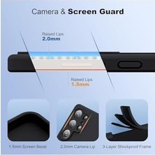 Daisy Home - Galaxy S24 Ultra ile Uyumlu Kılıf ile Uyumlu Halkalı Standlı Içi Kadife Yumuşak Renkli Silikon Kapak