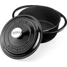 Cekar Store Lava Metal Heritage Serisi - Döküm Tencere, Yuvarlak, 24 Cm, Siyah