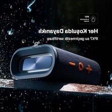 Cekar Store Xenon Smart Bluetooth Kablosuz Su Geçirmez Ipx7 Rgb Tws Stereo Hoparlör (Lacivert-Turuncu) X6703