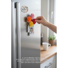 Bi Home Renkli Çiçek Detaylı Mıknatıslı Fotoğraf Tutucu Magnet – 3D Baskı Dekor (Renkler Değişebilir)