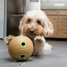 Cekar Store Treat Dispenser Bambu Besleyici Dambıl Köpek Oyuncağı, Medium, Taba