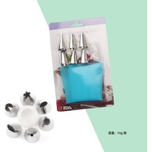 Daisy Home Promosyonca Pasta Dekorasyon Seti, 8 Parça, Paslanmaz Çelik Uçlar, Sıkma Torbası Dahil