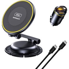 Cekar Store Superauto 45W Araç Içi Şarjı, 15W Şarj Aleti, Katlanır Telefon Tutucu