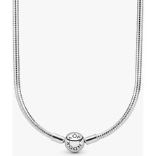 KFS Pandora Yuvarlak Kilit Yılan Zinciri Kolye 925 Ayar Gümüş