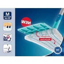 Cekar Store Power Clean M Seti, Sırtı Koruyan Zemin Sileceği, Temizleme Bıçaklı ve Silme Bezi Presli, Kovalı Paspas Seti ve 2 x Mikrofiber Silme Kılıfı, Tüm Sert Zeminler Için, Klik Sistemi