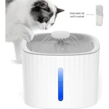 Cekar Store Fogy Kedi Köpek Su Pınarı Otomatik Kedi Su Şelalesi, LED Işıklı, 3 Litre