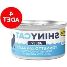 Cekar Store Kedi Yaş Maması Shinycat Jelly (Jöle Içinde) Ançüezli Ton Balığı 70 gr x 4 Adet