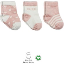 Nacario 3'lü Penye Cute Stars Soket Çorap BS10115 Pembe