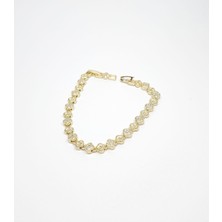 CM Jewelry Işıltılı Yonca Çelik Bileklik