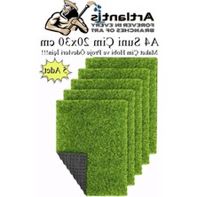 Cekar Store Yapay Çim A4 20X30 cm 5 Adet A4 Boyutunda Maket Çim Dekorati Yapay Çim Halı Teraryum Suni Çim