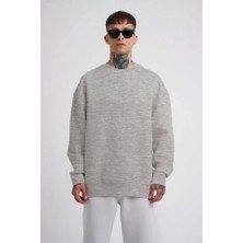 Modenya Unisex Biskilet Yaka Üç Iplik Sweatshirt - Gri