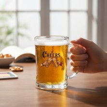 Daisy Home Odi Home Büyük Boy Renkli Baskılı Cam Bardağı Beer Glass Mug 600 ml