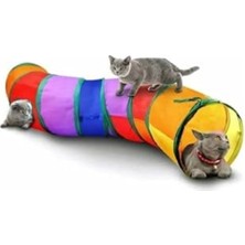 Cekar Store Kedi Oyun Tüneli Gökkuşağı Renkli (Düz Model)