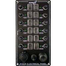 Remkay Tekne & Karavan 12LI Çakmak + Irgatlı Switch Sigorta Paneli