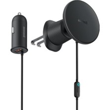 Cekar Store Baseus CW01 Claw Serisi Mgsafe Wireless Şarj Araç Tutucu+Araç Şarjı (Air Vent)-Siyah 200