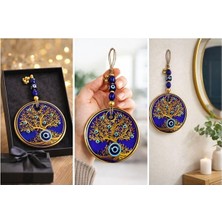 Cekar Store Cam Nazar Boncuklu Duvar Süsü – Hayat Ağacı Desenli – El Yapımı Mavi Cam Evil Eye – Ev & Ofis Dekorasyonu – Koruyucu Şans Simgesi