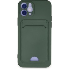 İlk El Grup Apple Iphone 12 Kılıf Kelvin Kartvizitli Silikon - Koyu Yeşil