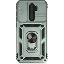 İlk El Grup Xiaomi Redmi Note 8 Pro Kılıf Pars Lens Yüzüklü Silikon - Yeşil