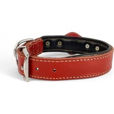 Cekar Store Hakiki Klasik Deri Airtag Uyumlu Köpek Tasması – Dayanıklı, Konforlu ve Şık Tasarım, Airtag Bölmeli Gerçek Deriden Köpekler Için Tasma (Kırmızı, L)