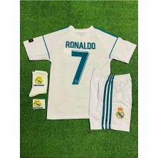 R.madridd 2018 Kiev Şampiyonlar Ligi Finali Cristiano Ronaldo Çocuk Forması (Armalı)