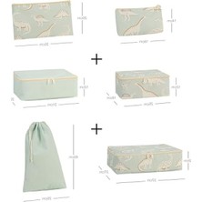 Cekar Store Ocean Home Textile 6'lı Çocuk Odası Dinozor Bavul Içi Düzenleyici Set