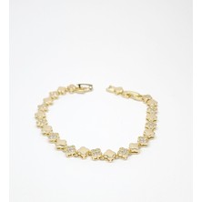 CM Jewelry Minimalist Ikonik Tasarım Yonca Çelik Bileklik