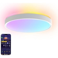 Cekar Store Govee Rgbıcww + Rgbıcww Yuvarlak Akıllı Tavan Armatürü Pro 15 Inç