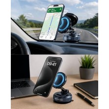 Daisy Home Manyetik Araç Telefon Tutucu Vakumlu Vantuzlu, 360° Döner Telefon Standı, Güçlü Mıknatıs, Dashboard Cam ve Masa Uyumlu Araç Içi Telefon Tutucu, Tüm Telefonlar Için