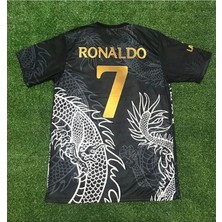 Cristiano Ronaldo 2023/24 Yeni Sezon Dragon Desenli Özel Konsept Forması (Black)