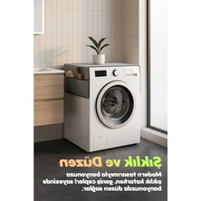 Cekar Store Çamaşır Makinesi Koruyucu Örtü 4 Cepli Banyo Düzenleyici Organizer Su Geçirmez Örtü (Gri)