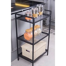 Cekar Store Mudesa MDSTELS006 Metal 3 Raflı Masa Arkası Dosya Dolabı Açık Metal Ofis Rafı Dekoratif Raf