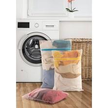 Cekar Store 3 Adet Fermuarlı Çamaşır Yıkama Filesi Renkli Fermuarlı