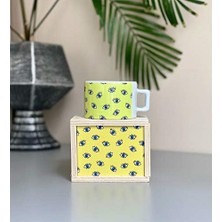 Daisy Home Giftmoda Sarı Nazar Göz Tasarımlı Kutulu Kupa
