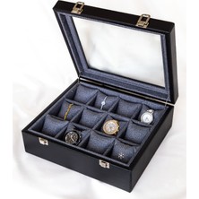 Shansora Design 12'li Premium Saat Kutusu, Suni Deri Kaplamalı, Özel Üretim, El Yapımı Aksesuar Düzenleyici