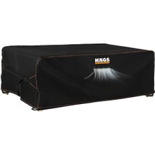 Haegs Bahçe Mobilyası Örtüsü, 300-200-90CM, Ağır Hizmet Oxford Kumaş, Su Geçirmez, Dış Mekan Veranda Masa Örtüsü, Havalandırmalı Masa ve Sandalye Koruma Kılıfı Siyah