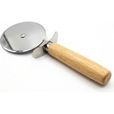 Daisy Home Smartizi Profesyonel Ahşap Saplı Pizza ve Hamur Kesici - 9 cm Paslanmaz Çelik Rulet Bıçak - Klasik Tasarım (24 Cm)