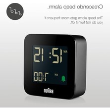 Cekar Store Braun Dijital Seyahat Çalar Saati, Erteleme Fonksiyonlu, Kompakt Boyut, Negatif LCD Ekran, Hızlı Ayarlama Fonksiyonu, Siyah Crescendo Alarmı, Model BC08B