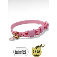 Caramelos Güvenlik Kilitli Kedi Tasması, Isimli Kedi Tasması, Çelik Kedi Isimlik, Kedi Künyesi, Safety Click