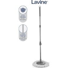 PremiumPort Döner Başlıklı Paslanmaz Çelik Saplı Seti ve Mikrofiber Püsküllü Palet