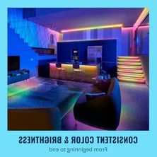 Cekar Store Wiz Rgbıc LED Işık Şeridi, 5 M, 16 Milyon Renk + Beyaz Tonları, Dinamik Işık Sahneleri, Wlan'ınıza Bağlanır, Ses/uygulama Kontrolü, Google Home, Alexa ve Homekit ile Çalışır