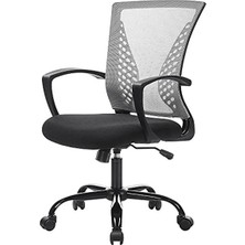 Cekar Store Songmıcs Ofis Sandalyesi, File Kaplamalı Çalışma Masası Sandalyesi, Yüksekliği Ayarlanabilen Bilgisayar Sandalyesi, Döner Sandalye, Sallanma Fonksiyonlu, Nefes Alabilir, Gri