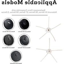Cekar Store Ibrush, Roborock S5 Max ile Uyumlu 2li Beyaz Yan Fırça, Roborock S5 Max S50 S6 S6 Maxv Pure 2 Adet Beyaz Yan Fırça