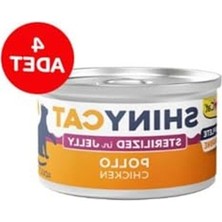 Cekar Store Kedi Yaş Maması Shinycat Jelly (Jöle Içinde) Tavuk Kısırlaştırılmış Kediler Için 70 gr x 4 Ad