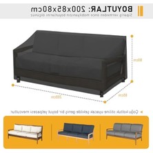 Cekar Store Haegs Çift Kişilik Bahçe Koltuk Örtüsü, Koruma Kılıfı, Su Geçirmez Açık Hava Bahçe Mobilya Kılıfları, Dış Mekan Sandalye Kılıfı Örtü Branda, Ağır Hizmet Tipi, 200-85-80CM - Siyah