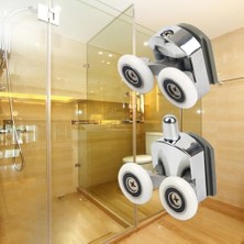 Daisy Home Duşa Kabin Teker Seti,4 Adet Krom Banyo Tekerleği,tüm Duşa Kabinlere Uyumlu Tekerlek Seti Takımı 2 Alt 2 Üst Teker Rulmanı