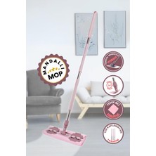 PremiumPort Çok Amaçlı Mandallı Cam ve Yüzey Silme Mopu Pembe Hediye Mikrofiber Bezli