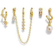 Venüs Design Çelik Incili 6lı Set Küpe
